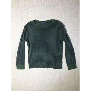 Womens Polo Ralph Lauren Sweater Size XL Blue Green Striped Casual Basic Cotton